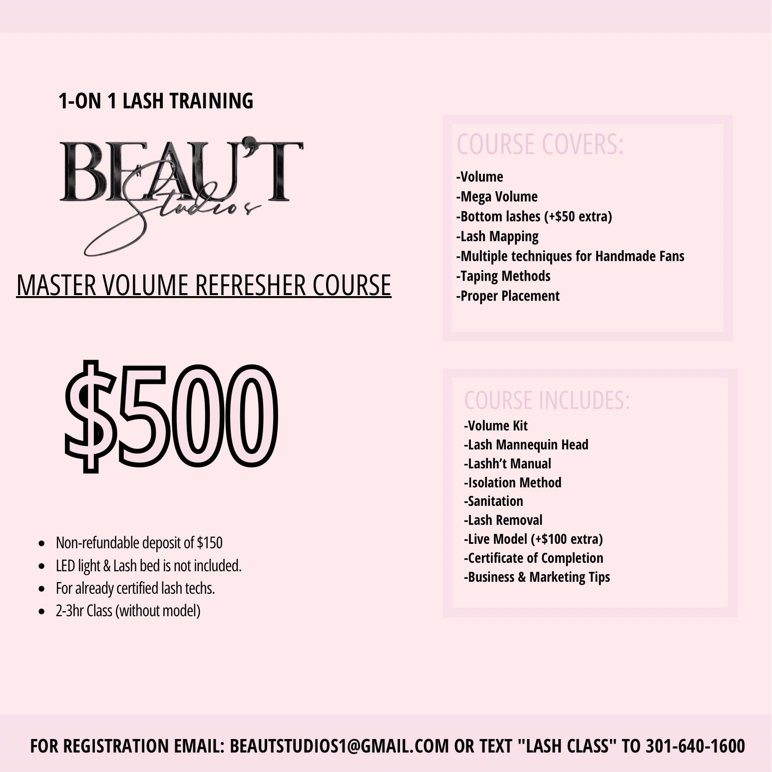 1-on-1 Lash Training